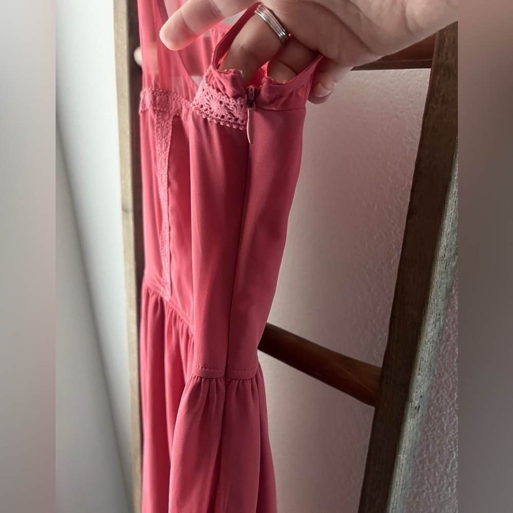 LC Lauren Conrad - coral long dress size 2 - Picture 2 of 7